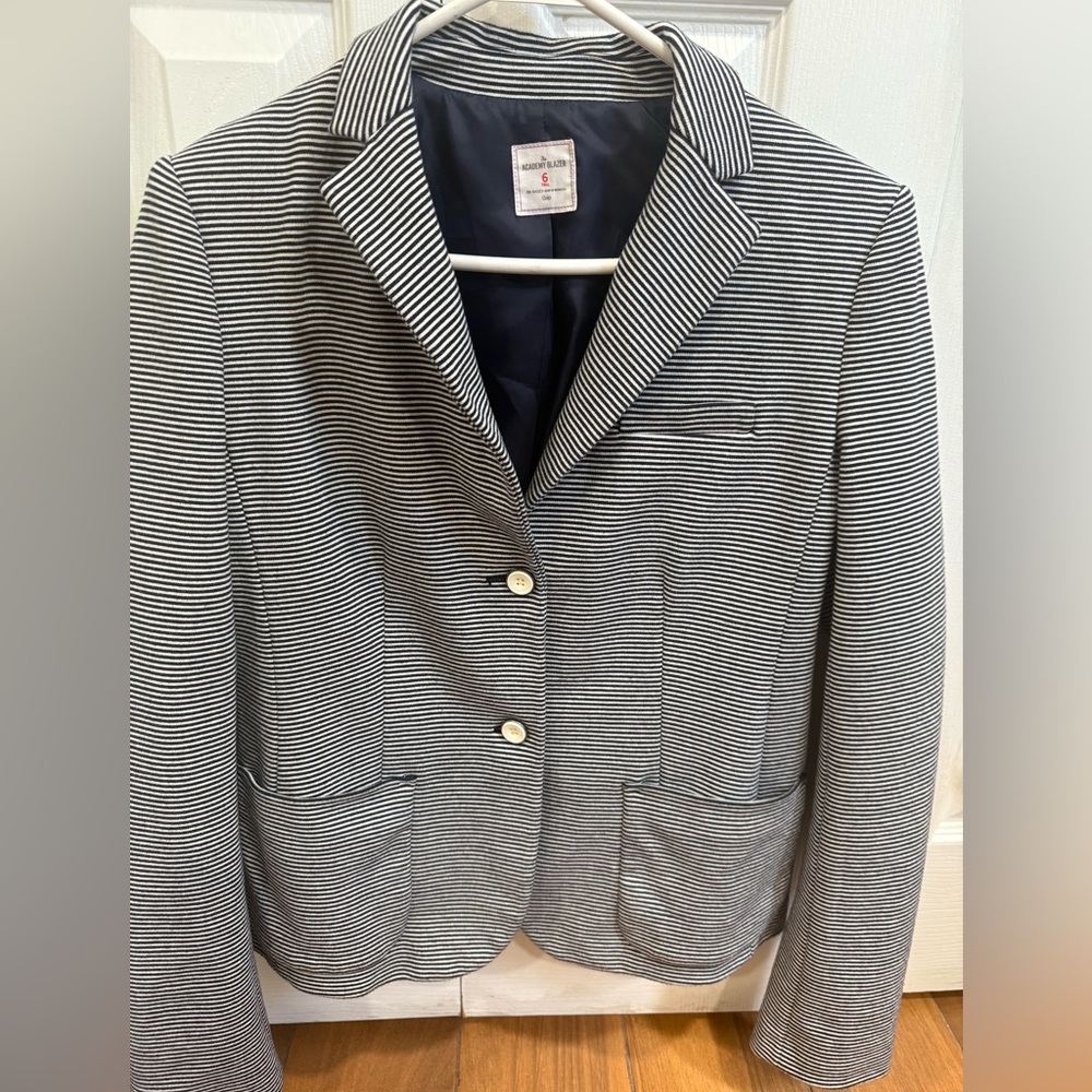 GAP Women's Striped Blazer in dark blue and White